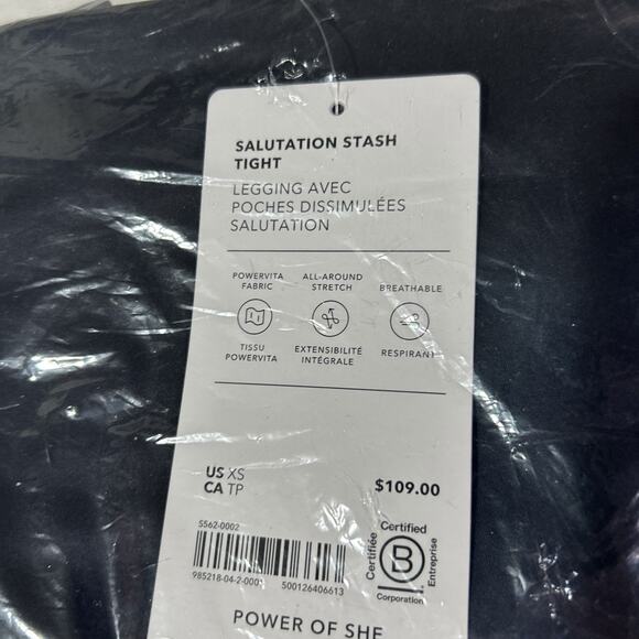 ATHLETA Salutation Stash High Rise 7/8 Legging XS X-Small Black tight 531321 NEW - Picture 3 of 4